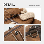 Suede Shearling-Trim Dog Jumpsuit